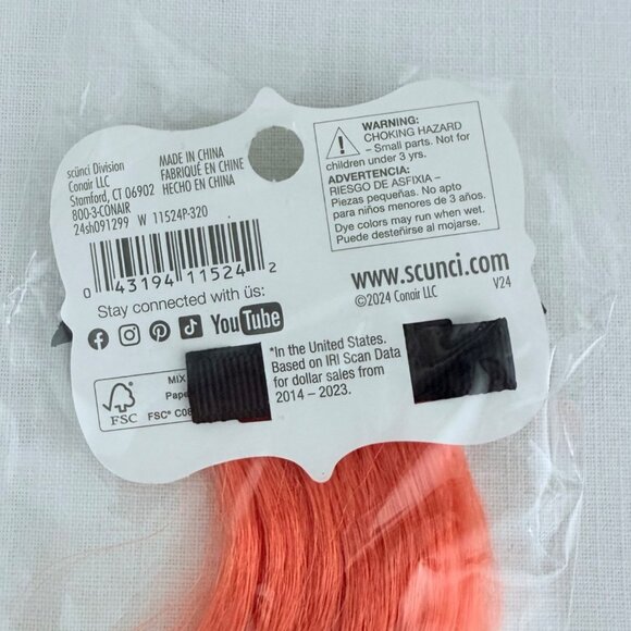 Scunci Hey Boo Salon Clip Halloween Hair Extension 9 Inches Orange Bat Design - Picture 11 of 11